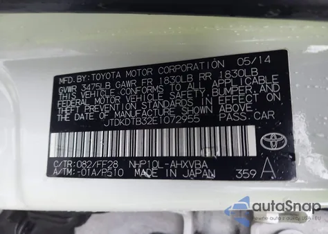 2014 Toyota Prius C Two z USA, uszkodzony, nr VIN JTDKDTB32E1072955